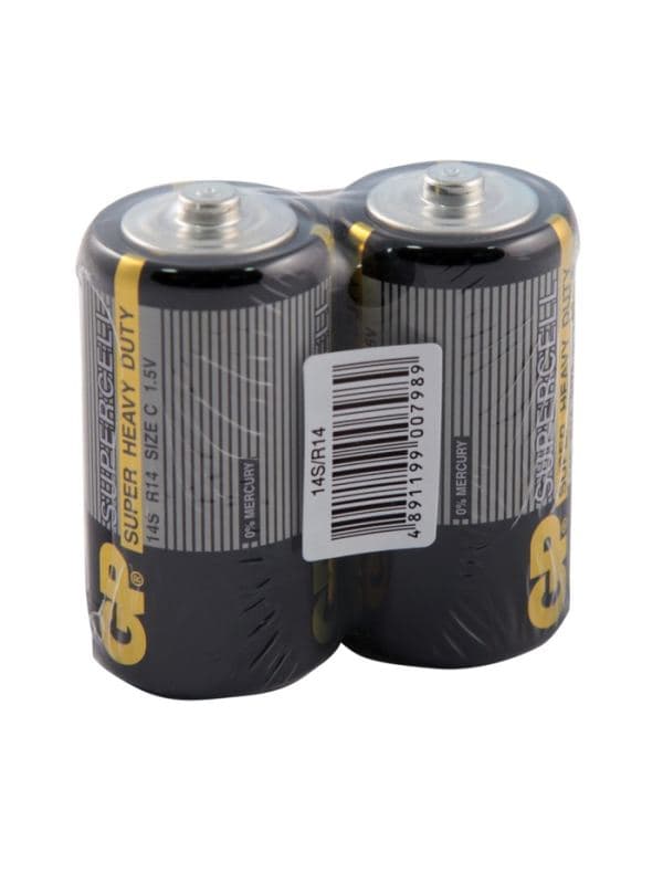 Батарейка солевая GP Supercell Super Heavy Duty, C, 14S / R14, 1.5 В, спайка, 2 шт. — фото 2