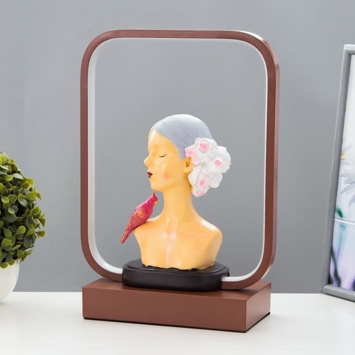 Лампа настольная RISALUX «Девушка», светодиодная, 15 Вт, коричневая, 24×10×34 см — фото 2