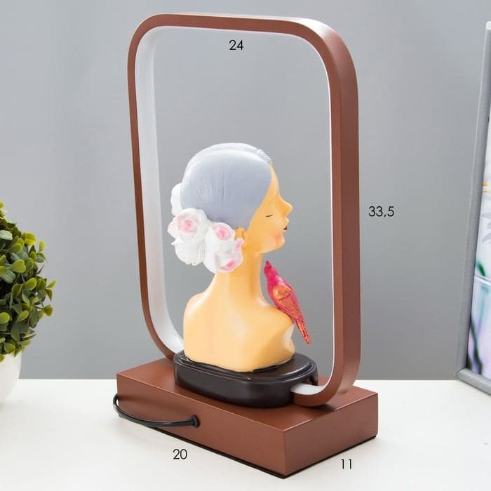 Лампа настольная RISALUX «Девушка», светодиодная, 15 Вт, коричневая, 24×10×34 см — фото 5