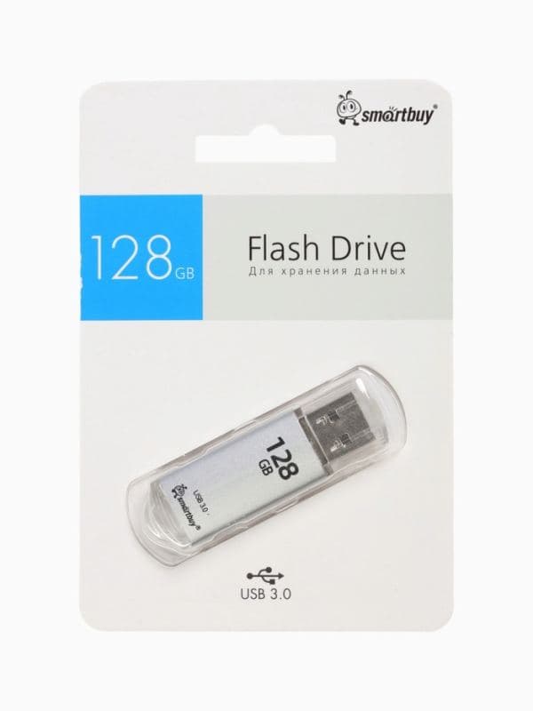 Флешка Smartbuy V-Cut, 128 ГБ, USB 3.0, чтение до 75 Мб/с, запись до 25 Мб/с, серая — фото 4