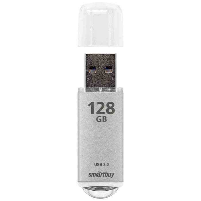 Флешка Smartbuy V-Cut, 128 ГБ, USB 3.0, чтение до 75 Мб/с, запись до 25 Мб/с, серая — фото 3