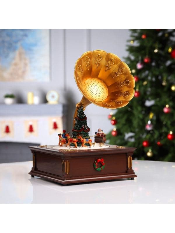 Светодиодная фигура «Рождественский граммофон» 12.5×35.5×15 см, музыка, свечение мульти — фото 3
