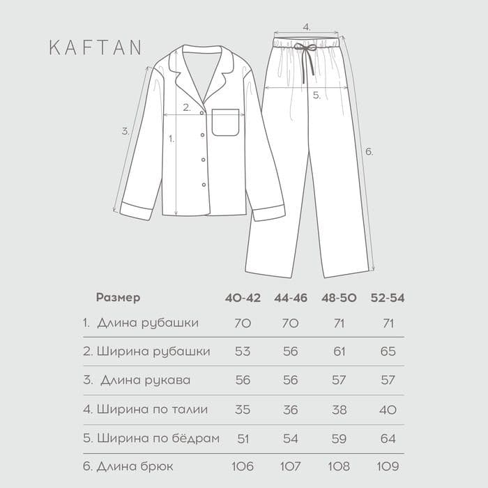 Пижама женская из фланели клетка: рубашка, брюки, KAFTAN — фото 2