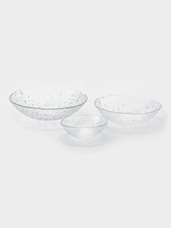 Салатники Magistro Rain, набор 3 шт., 285/820/1410 мл, d=13.5/19.5/24 см, стекло, прозрачные — фото 1