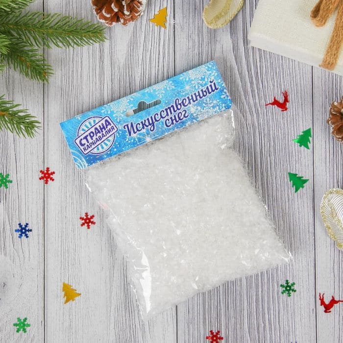 Искусственный снег, 50 г, прозрачный — фото 2
