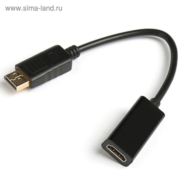 Переходник Luazon PL-003, HDMI (f) - DisplayPort (m), чёрный — фото 2
