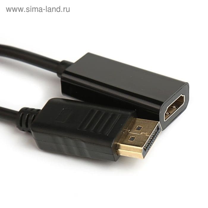 Переходник Luazon PL-003, HDMI (f) - DisplayPort (m), чёрный — фото 3
