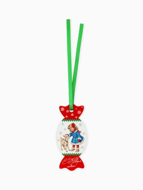 Елочная игрушка, акрил, 2.8×6 см «С Новым годом! Козочка» — фото 2