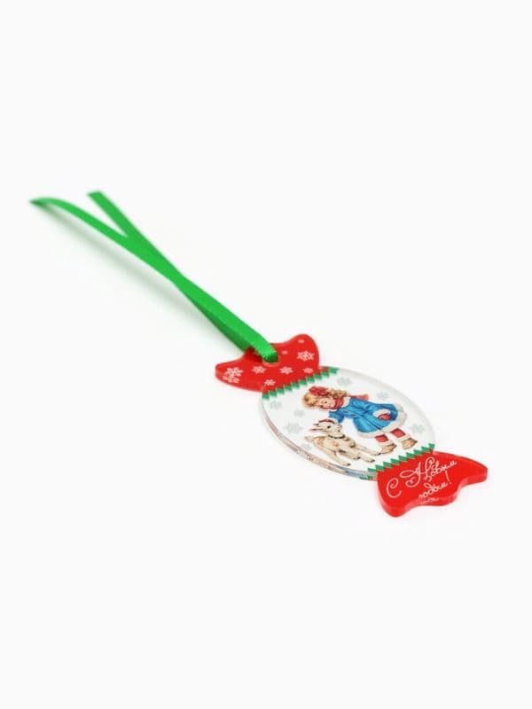 Елочная игрушка, акрил, 2.8×6 см «С Новым годом! Козочка» — фото 3