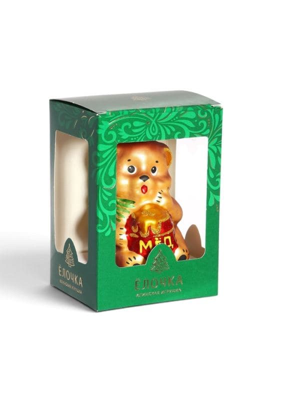 Ёлочная игрушка «Мишка с мёдом», h=7.8 см — фото 5