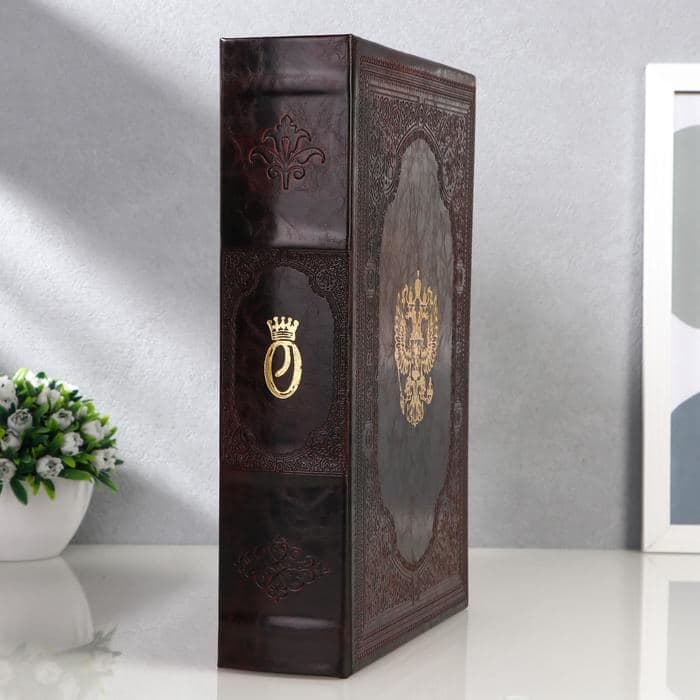 Шкатулка книга - сейф «Двуглавый орёл», искусственная кожа с тиснением, 30×21×7 см — фото 3