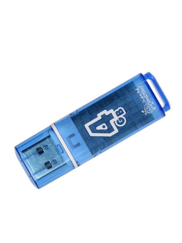 Флешка Smartbuy Glossy, 4 ГБ, USB 2.0, чтение до 25 Мб/с, запись до 15 Мб/с, синяя — фото 3