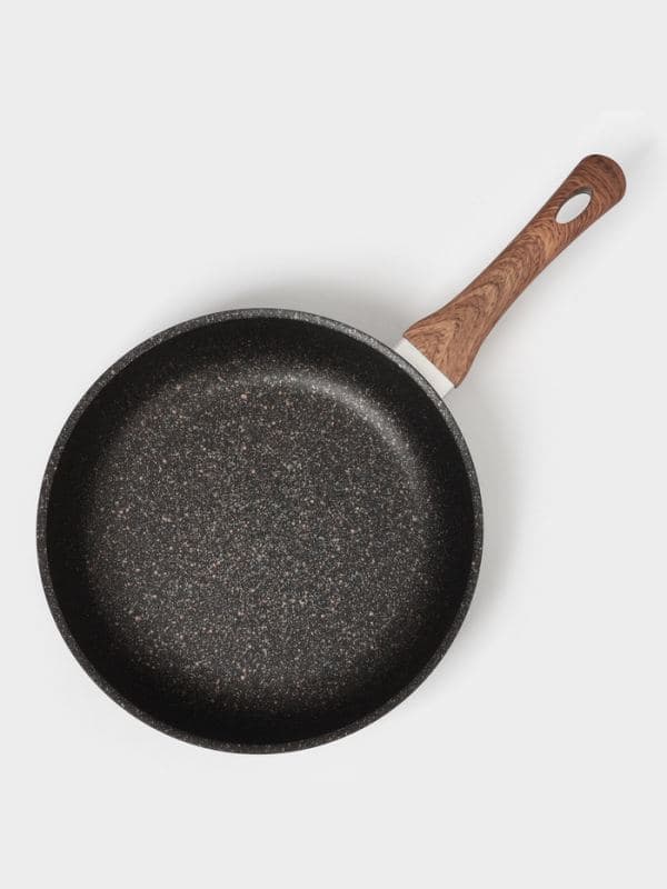 Сковорода KUKMARA Granit Ultra original, d=28 см, пластиковая ручка, антипригарное покрытие, литой алюминий, коричневая — фото 2