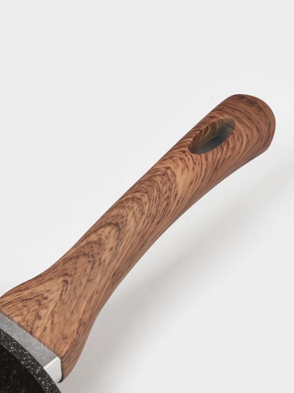 Сковорода KUKMARA Granit Ultra original, d=28 см, пластиковая ручка, антипригарное покрытие, литой алюминий, коричневая — фото 3