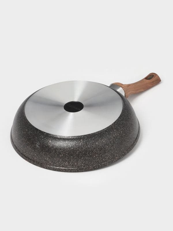 Сковорода KUKMARA Granit Ultra original, d=28 см, пластиковая ручка, антипригарное покрытие, литой алюминий, коричневая — фото 5