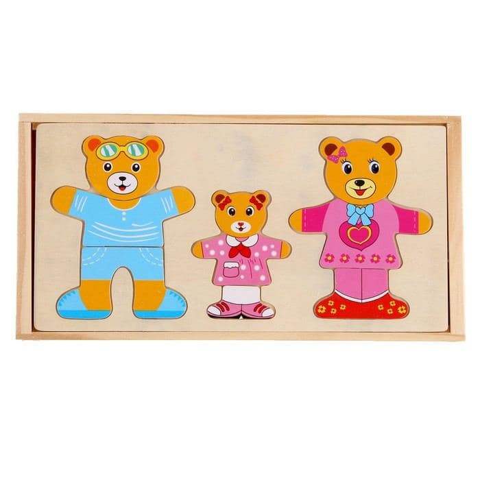 Игрушка развивающая «Переодень мишку» 3.5×26.5×13.5 см, 54 детали — фото 3