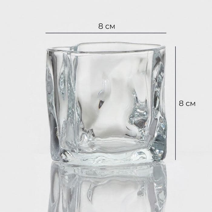 Стакан низкий Magistro Ice.Bar. Ice, 250 мл, 8×8 см, стекло, прозрачный — фото 3