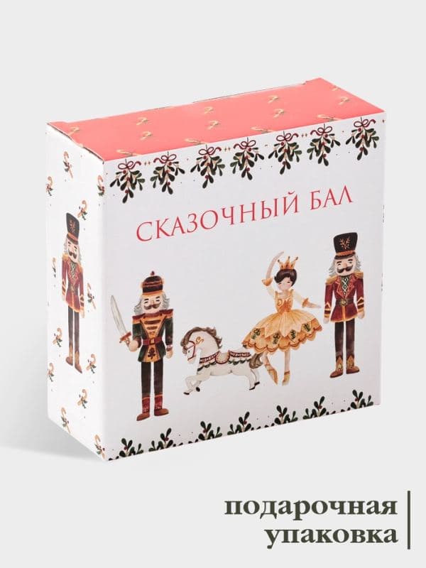 Салатник новогодний Доляна «Сказочный бал. Щелкунчик», 580 мл, 15.5×6 см, доломит, белый — фото 4