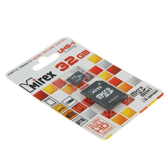 Карта памяти Mirex microSD, 32 Гб, SDHC, UHS-I, класс 10, с адаптером SD — фото 2