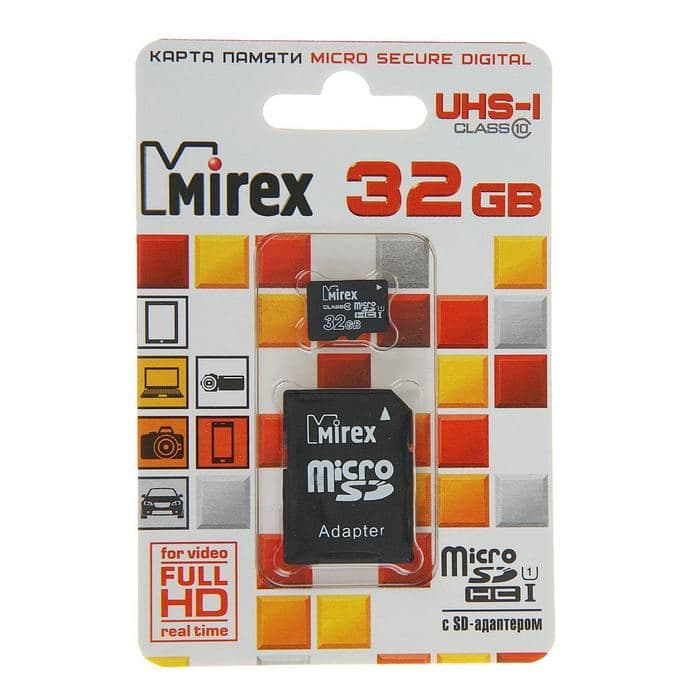 Карта памяти Mirex microSD, 32 Гб, SDHC, UHS-I, класс 10, с адаптером SD — фото 3