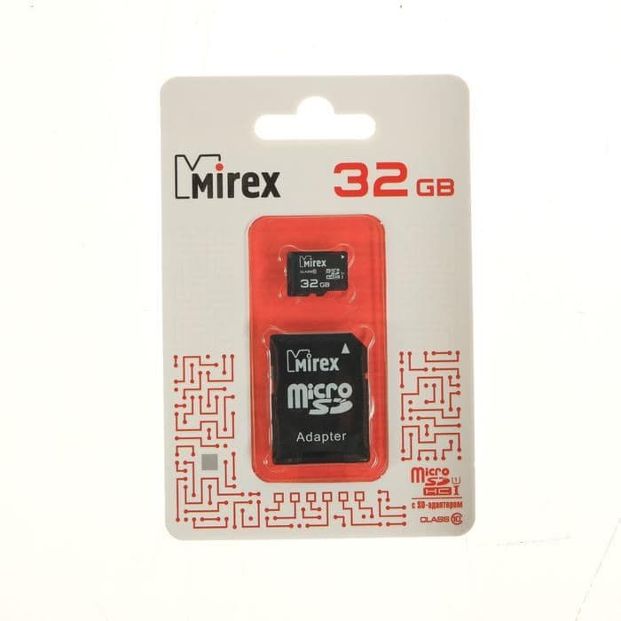 Карта памяти Mirex microSD, 32 Гб, SDHC, UHS-I, класс 10, с адаптером SD — фото 5