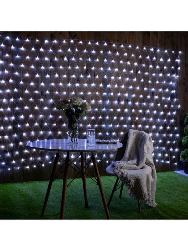 Гирлянда «Сеть» 2×3 м, IP44, УМС, прозрачная нить, 384 LED, свечение белое, 220 В — фото 5