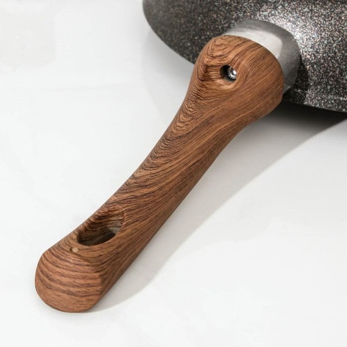 Сковорода KUKMARA Granit Ultra original, d=26 см, пластиковая ручка, антипригарное покрытие, литой алюминий, коричневая — фото 5
