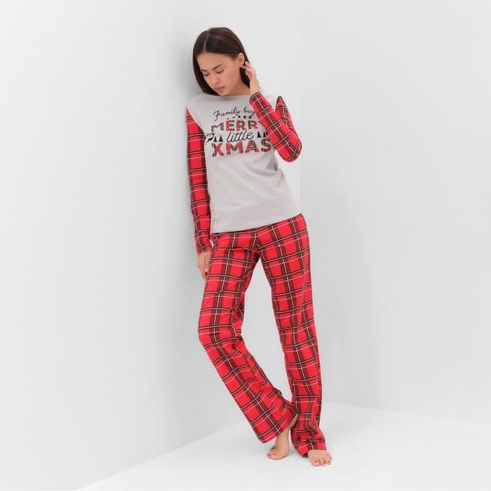 Пижама новогодняя женская: лонгслив, брюки, KAFTAN X-mas 49 — фото 3