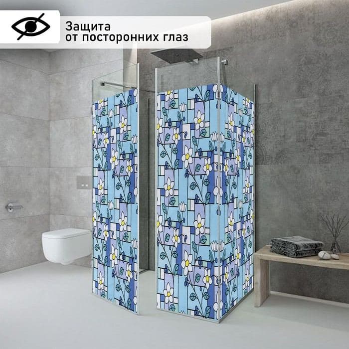 Плёнка витражная «Мозаика из цветов», 45×200 см — фото 3