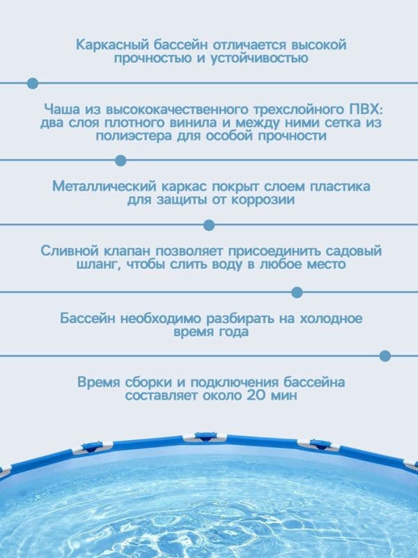 Бассейн каркасный Bestway Steel Pro 56681, 366×76 см, фильтр-насос, круглый — фото 5