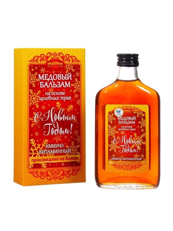 Новогодний безалкогольный алтайский медовый бальзам на травах Vitamuno «Иммуно-витаминный», 250 мл — фото 2