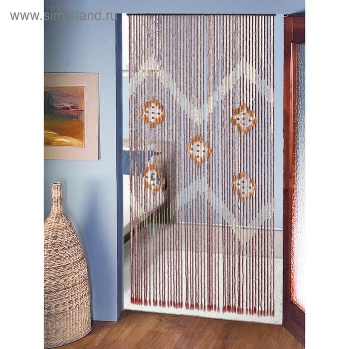 Штора-занавеска декоративная межкомнатная, деревянная, 90×190 см, 52 нити — фото 3