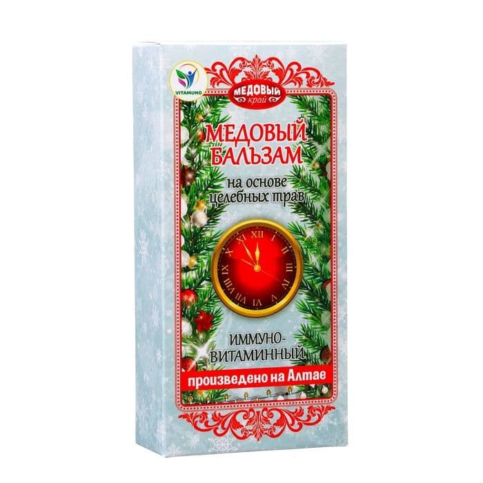 Новогодний безалкогольный алтайский медовый бальзам на травах Vitamuno «Иммуно-витаминный», 250 мл — фото 2