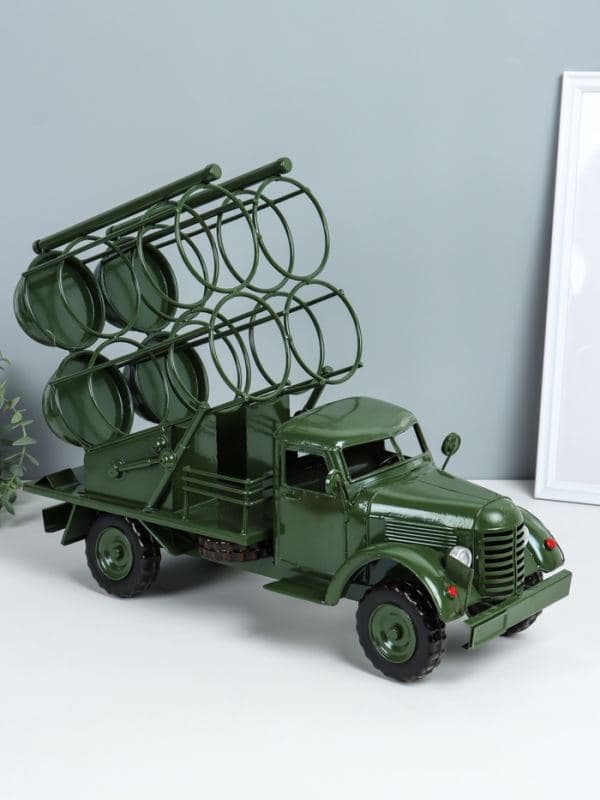 Фигурка металл, держатель для бутылок «Грузовик», мини-бар на 4 бутылки, зелёный — фото 1