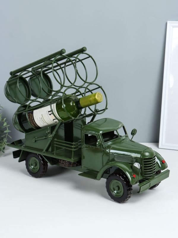 Фигурка металл, держатель для бутылок «Грузовик», мини-бар на 4 бутылки, зелёный — фото 2