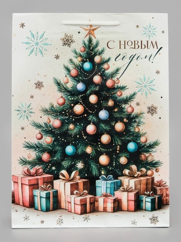 Пакет подарочный ламинированный «С Новым годом», L 28×38×9 см — фото 2