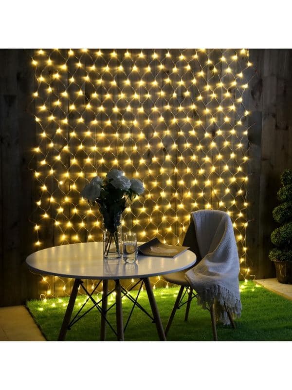 Гирлянда «Сеть» 2×3 м, IP44, УМС, прозрачная нить, 384 LED, свечение тёплое белое, 220 В — фото 5