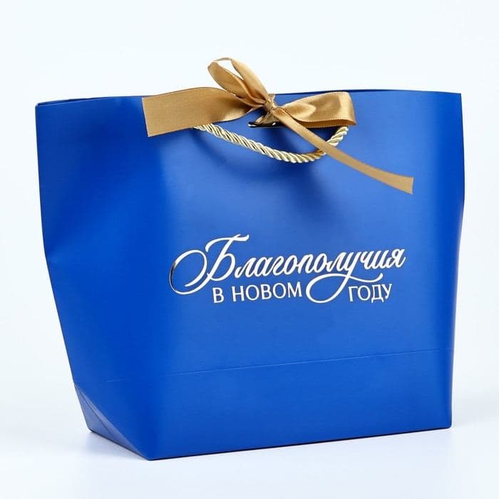 Пакет подарочный новогодний «Благополучия в Новом году», 19×20×9 см — фото 2