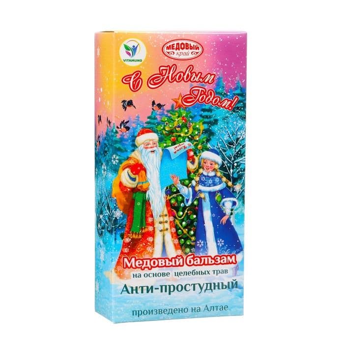Новогодний безалкогольный алтайский медовый бальзам на травах Vitamuno «Анти-простудный», 250 мл — фото 3