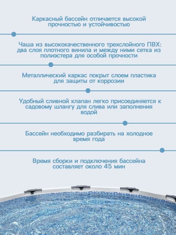 Бассейн каркасный Steel Pro MAX, 366×76 см, фильтр-насос, круглый, 56416 Bestway — фото 5