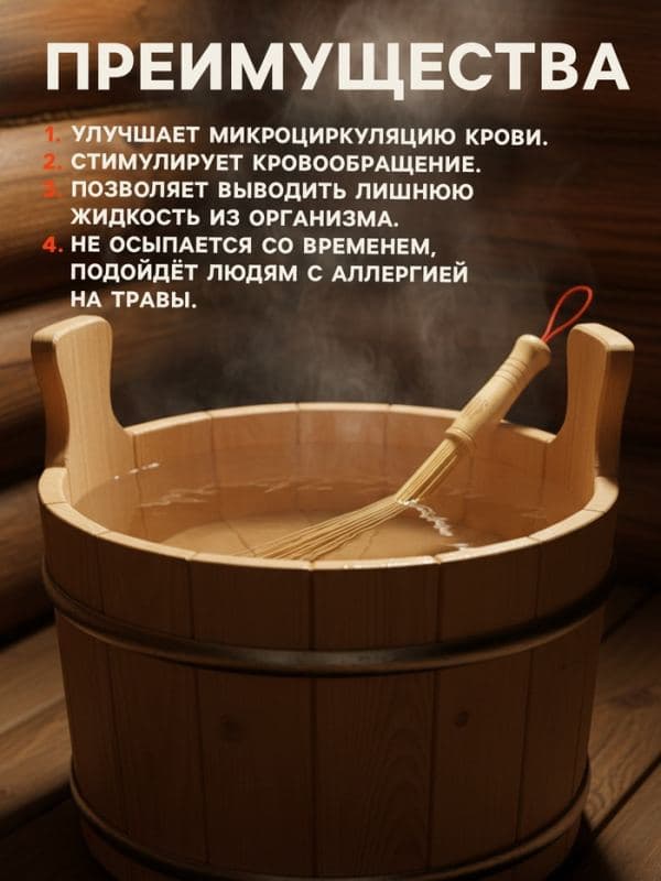 Веник массажный из бамбука 60 см, прут 0.2 см, «Добропаровъ» — фото 3