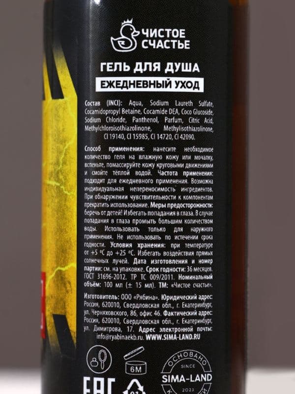 Подарочный набор «Настоящему мужчине», гель для душа и шампунь для волос, 2×100, Чистое счастье — фото 5
