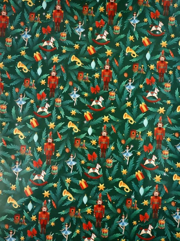 Бумага упаковочная новогодняя глянцевая «Щелкунчик», 60×90 см — фото 2
