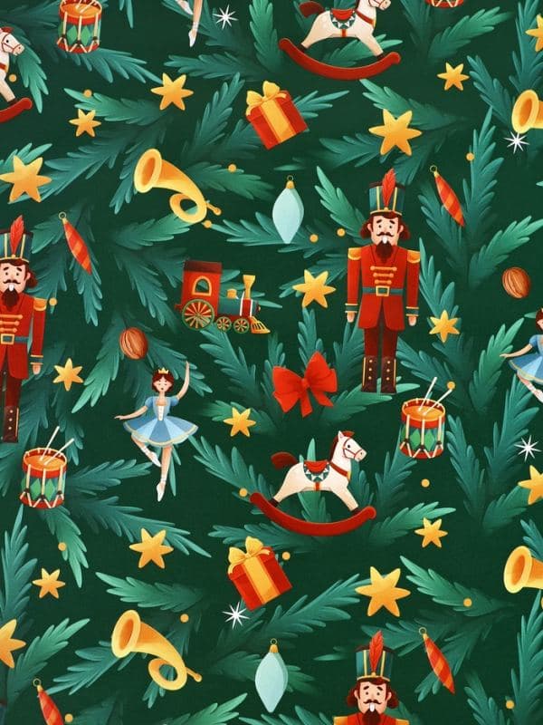 Бумага упаковочная новогодняя глянцевая «Щелкунчик», 60×90 см — фото 3