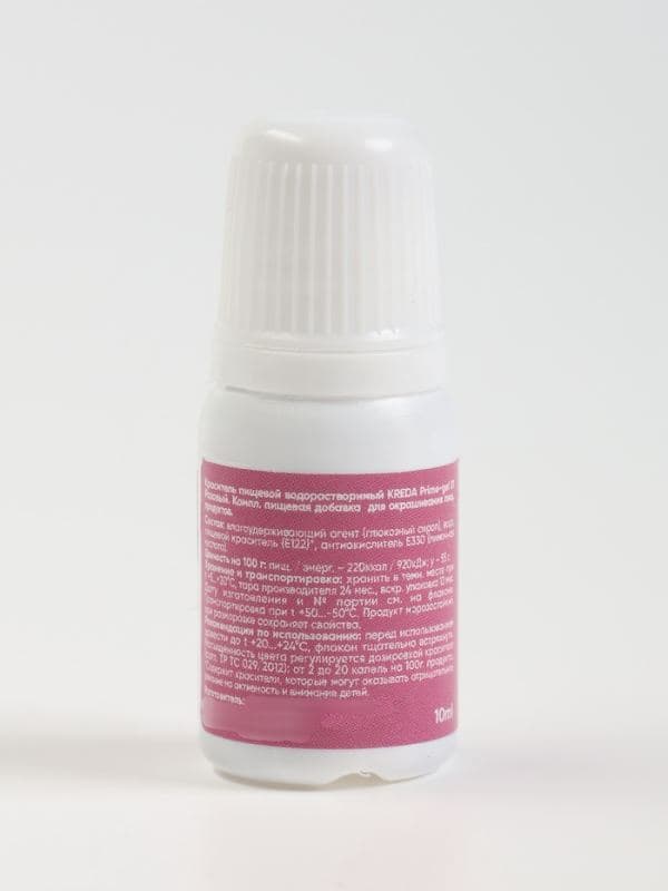 Краситель пищевой Kreda Bio Prime-gel, водорастворимый розовый, 10 мл — фото 2