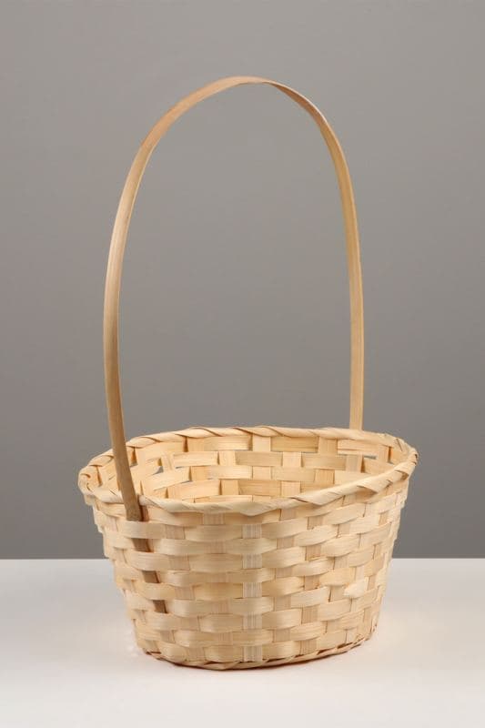 Корзина плетёная для хранения, 30×22×13 см, ручка h=36 см, бамбук, натуральный цвет, Greengo — фото 3