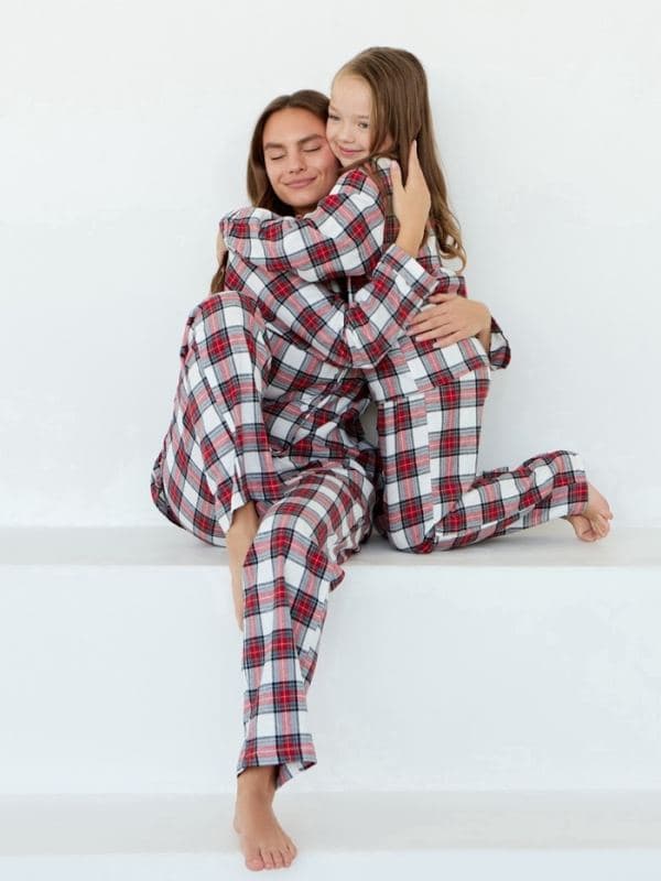 Пижама новогодняя детская: рубашка, брюки KAFTAN, красно-белая — фото 4