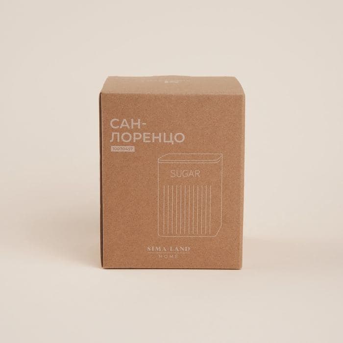 Банка для сахара «Сан-Лоренцо», 10×13 см, с бамбуковой крышкой, сталь, бежевая — фото 5