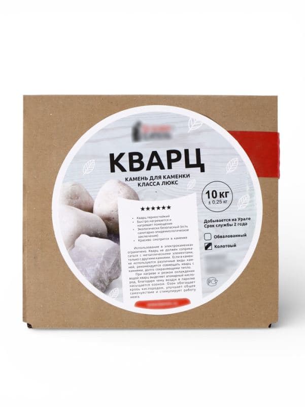 Камни для бани «Кварц». 10 кг, фракция 7-15 см, колотые, в коробке — фото 4
