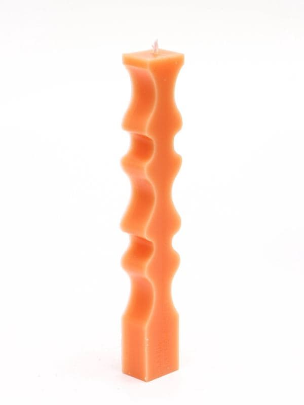 Свечи интерьерные «Волна» 3×2.5×21.2 см, набор 2 шт., 95 г, 6 ч, оранжевый — фото 3